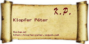 Klopfer Péter névjegykártya