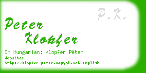 peter klopfer business card